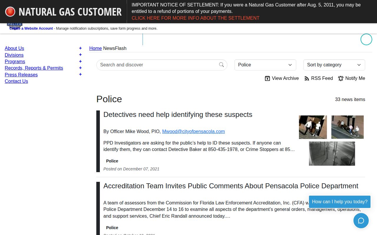 Pensacola Police recent arrest and public safety news archive