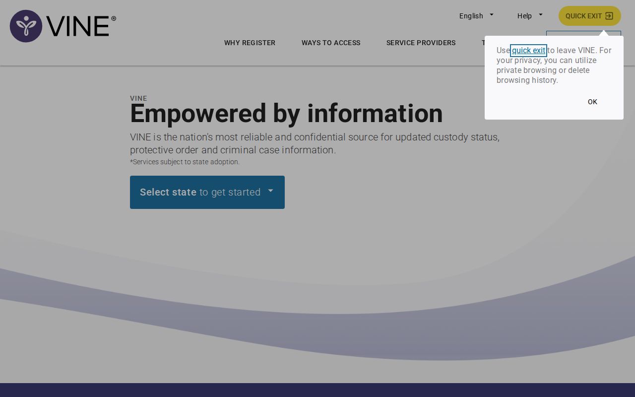 VINELink Escambia County arrest custody search screen