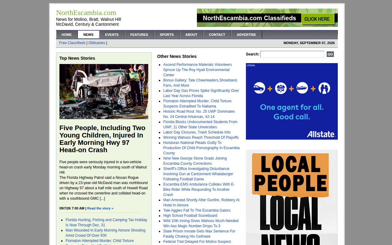 Century recent arrest and court coverage from North Escambia news